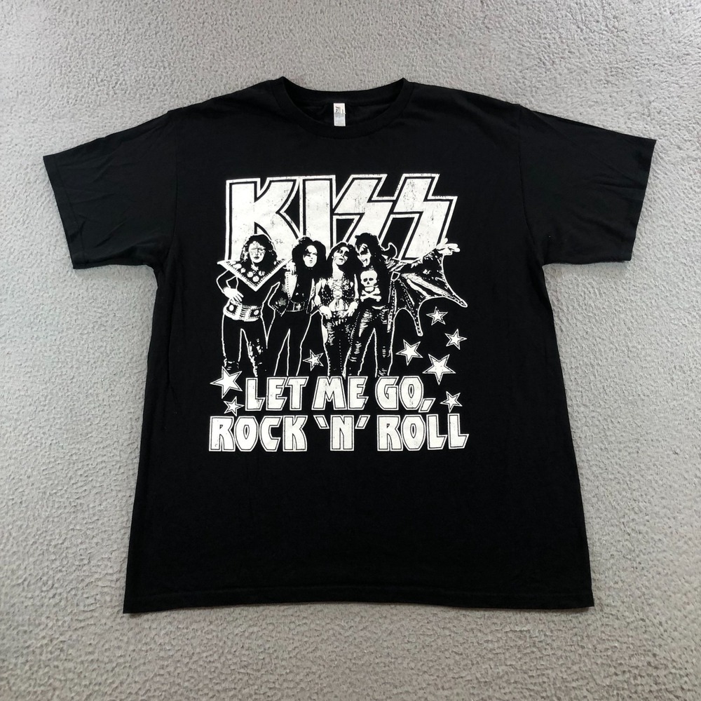 KISS band T shirt mens L black rock rap music